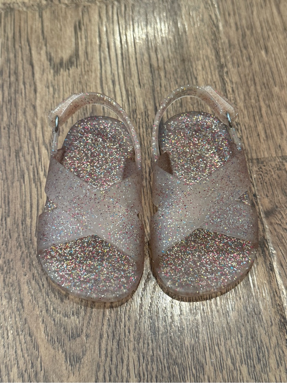 Old Navy Pink Glitter Jelly Sandals Sz 3